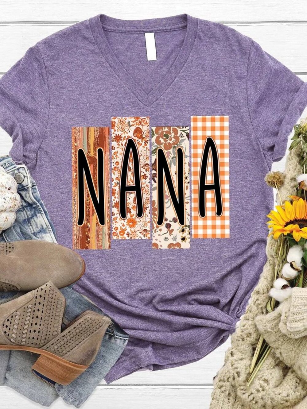 NWOT Love In Faith Women's 3X Purple Tee Shirt "NANA"